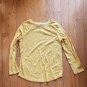 Cat & Jack Mustard Floral Long Sleeve Top Girl's Size 10